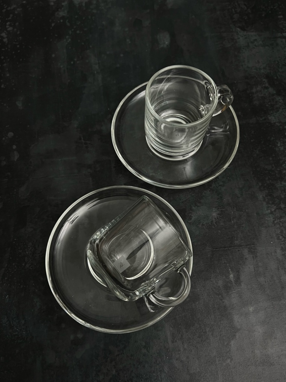 Nespresso Clear Glass Espresso Cups with Saucers